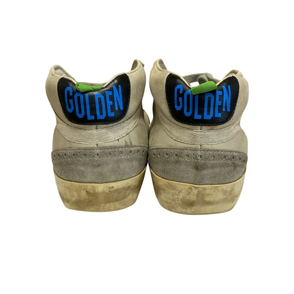 Golden Goose Mid Star Beige Leather Lace Up Round Toe  Mid Top Sneakers Size 7.5 - Picture 3 of 5